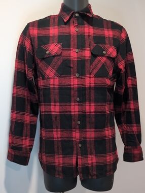 Jach's Buffalo Plaid Thick Flannel Shirt Shacket Medium Red Black